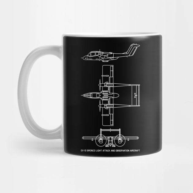 North American Rockwell OV-10 Bronco Military Plane Blueprint Gift by Battlefields